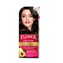 Patvarūs plaukų dažai "FLOREX" 2.5 (ruda moka)